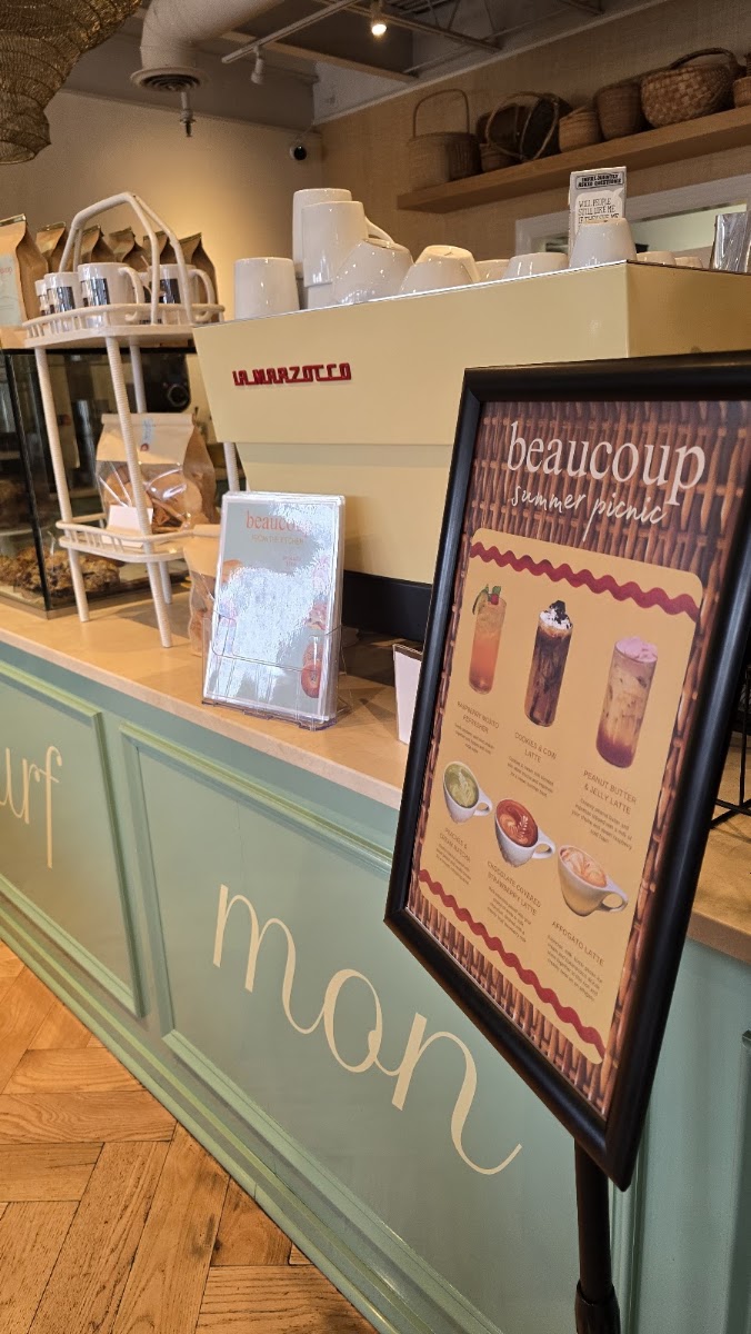 Beaucoup Café menu board