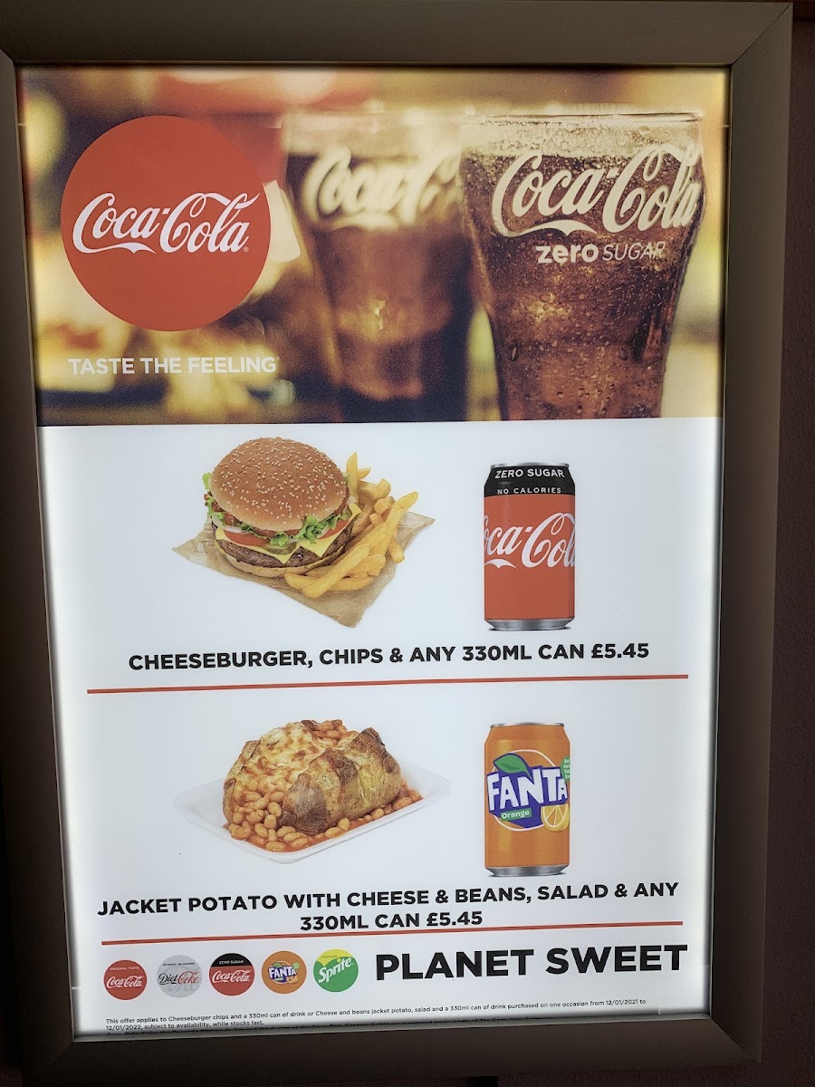 Planet Sweet menu board