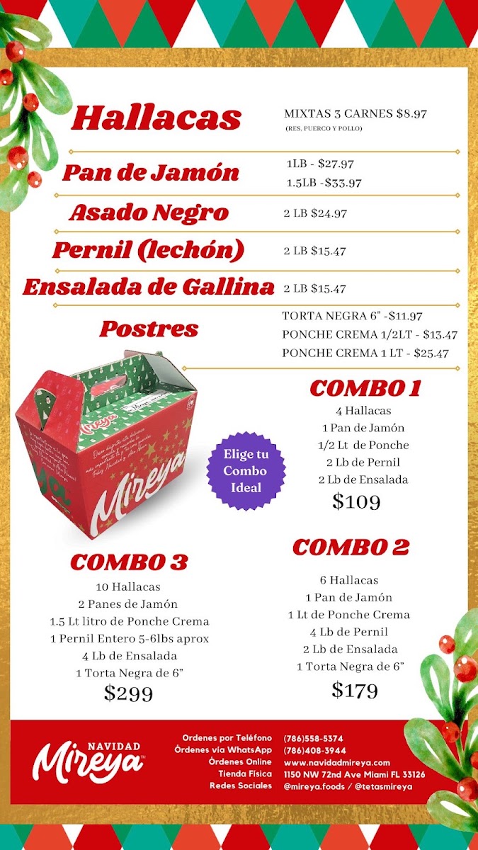 Cafeteria Miami menu board