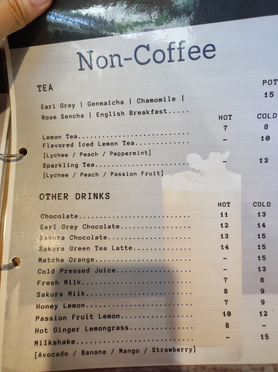 The Rolling Dough Cafe menu board