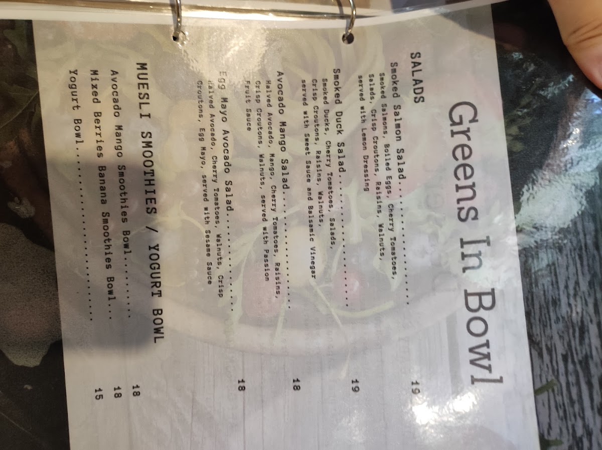 The Rolling Dough Cafe menu board