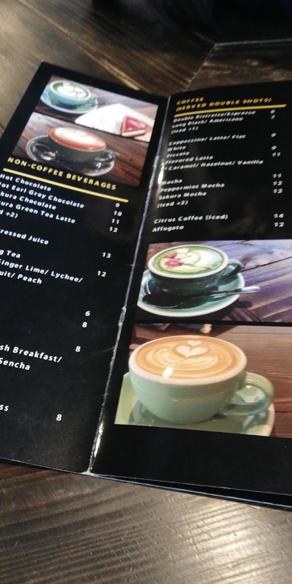 The Rolling Dough Cafe menu board