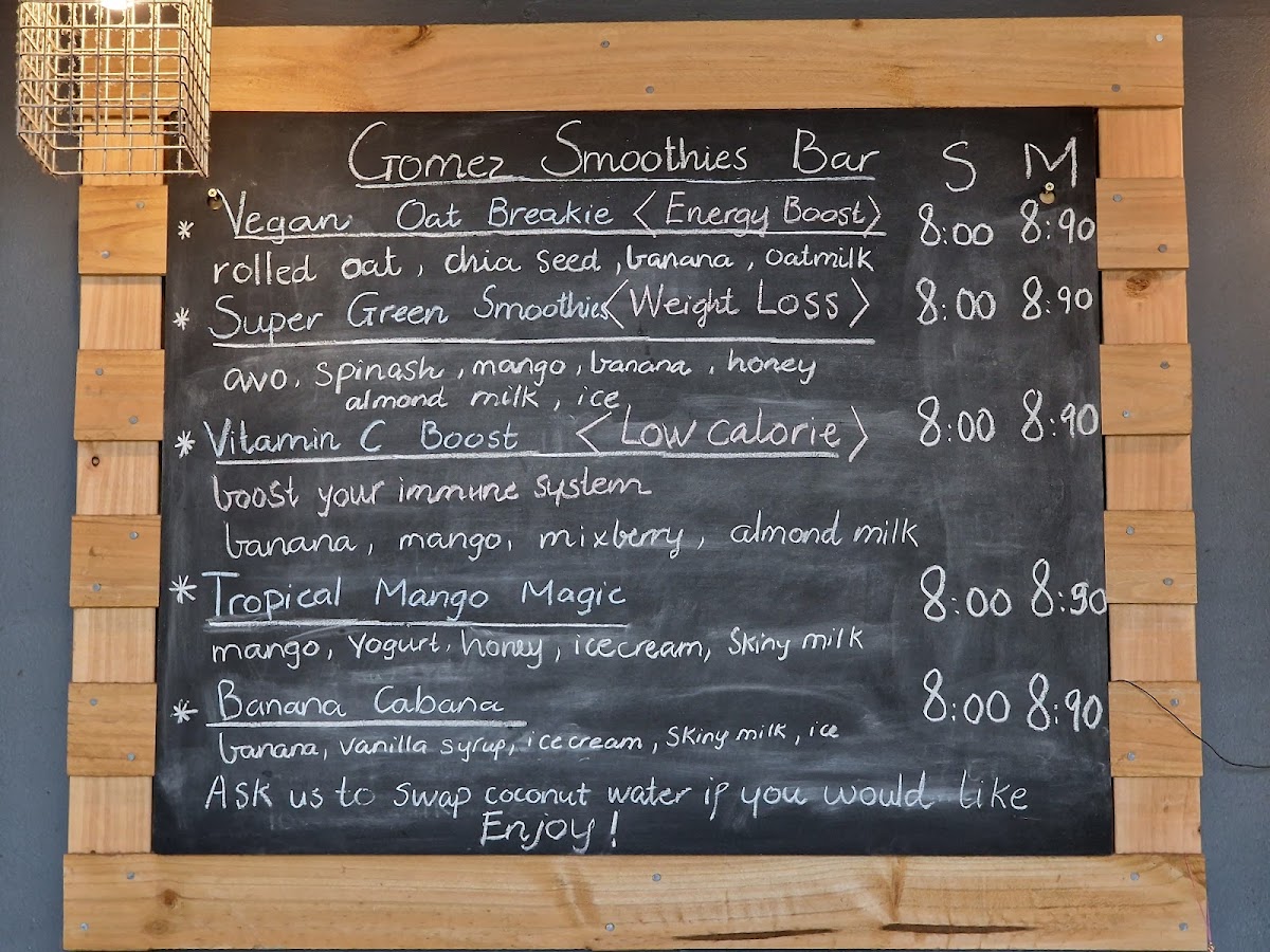 Cafe Gomez menu board