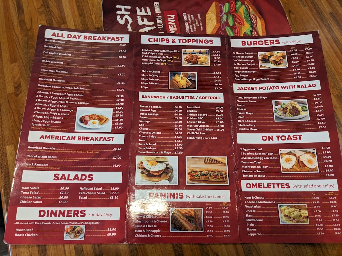 Welsh Cafe menu board