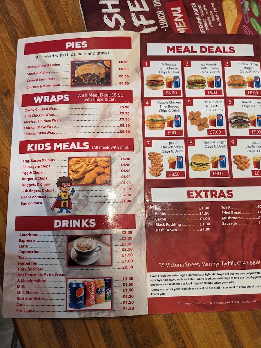 Welsh Cafe menu board