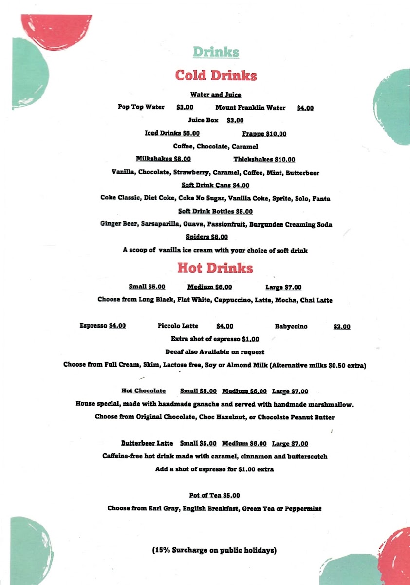 The Devil's Own Ice Creamery menu board