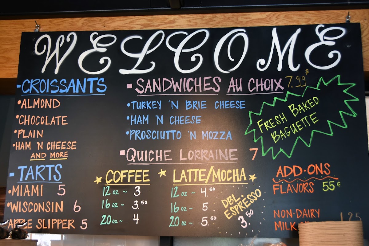 Fresh Baked Brookfield menu board