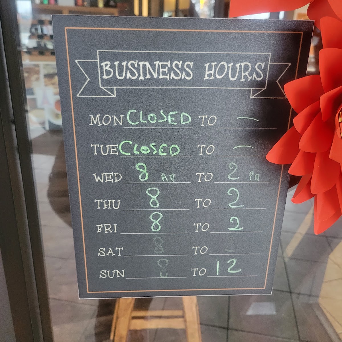 Fresh Baked Brookfield menu board