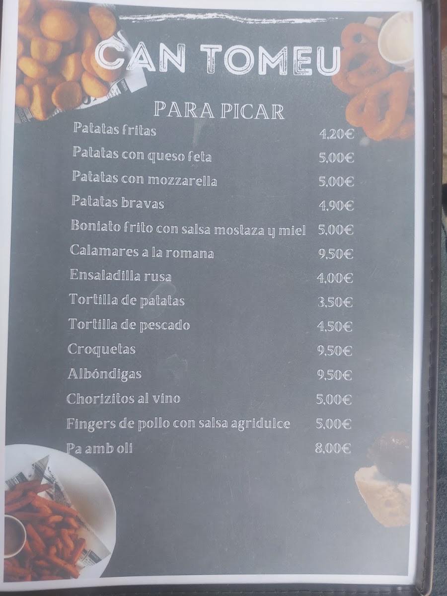Cafè Ca'n Tomeu menu board