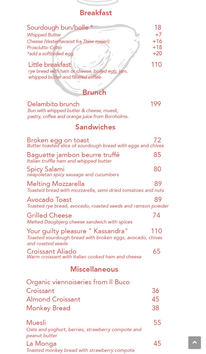 Delambò menu board