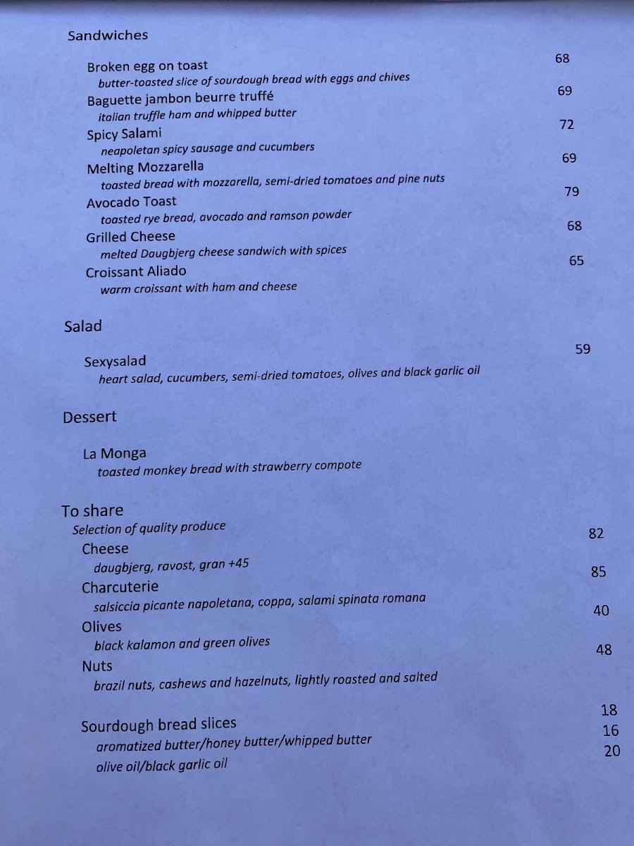 Delambò menu board