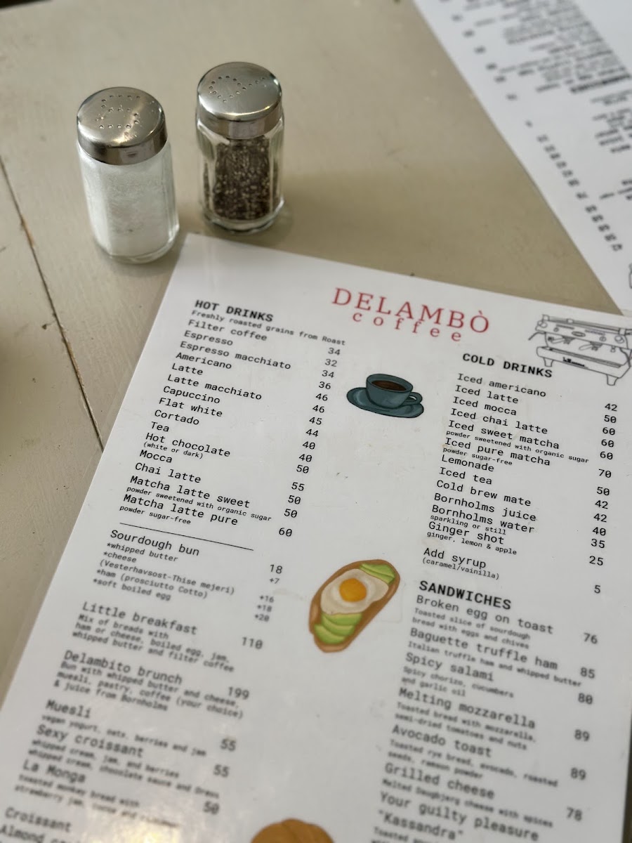 Delambò menu board