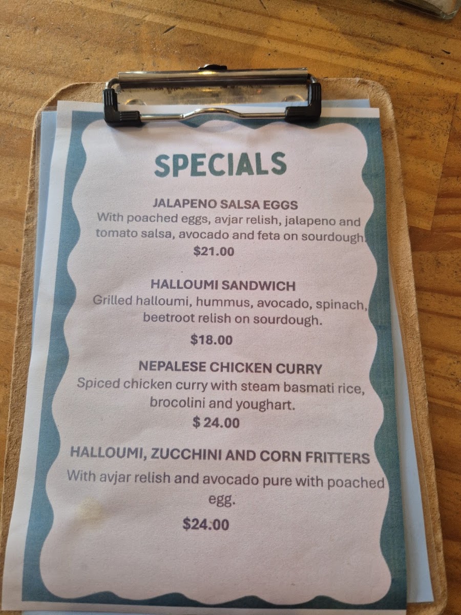 Wild Timor Coffee Carlton menu board