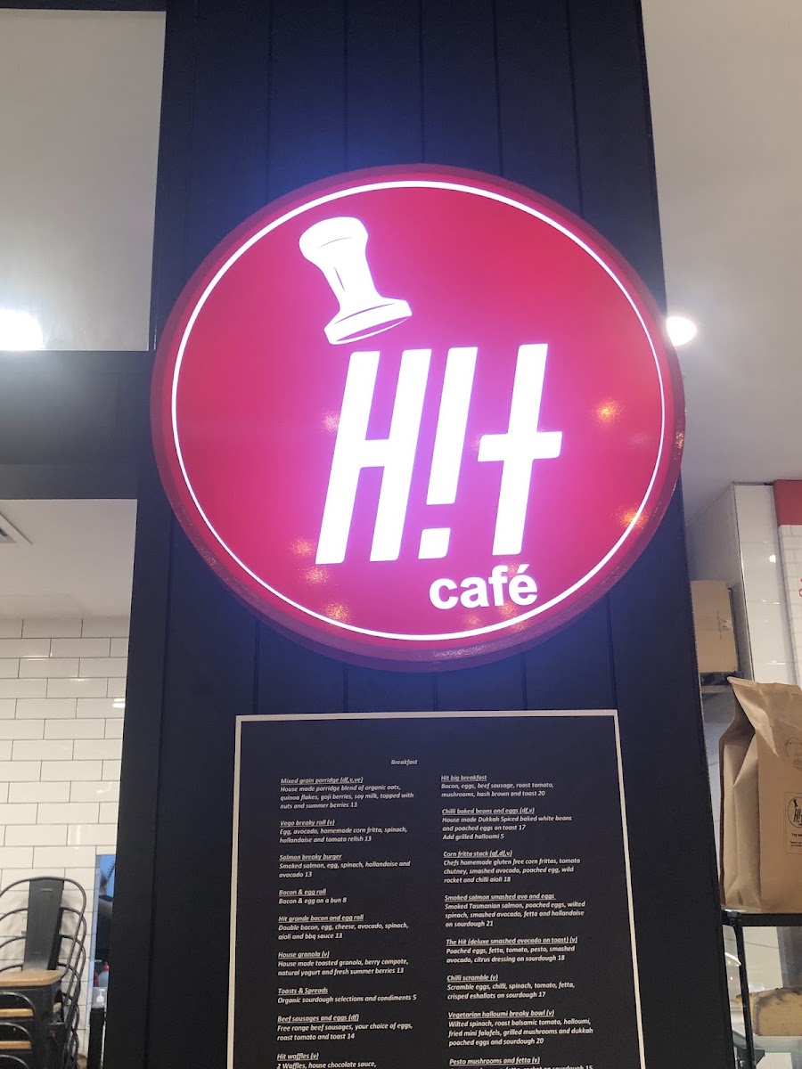 Hit Cafe Dee Why menu board