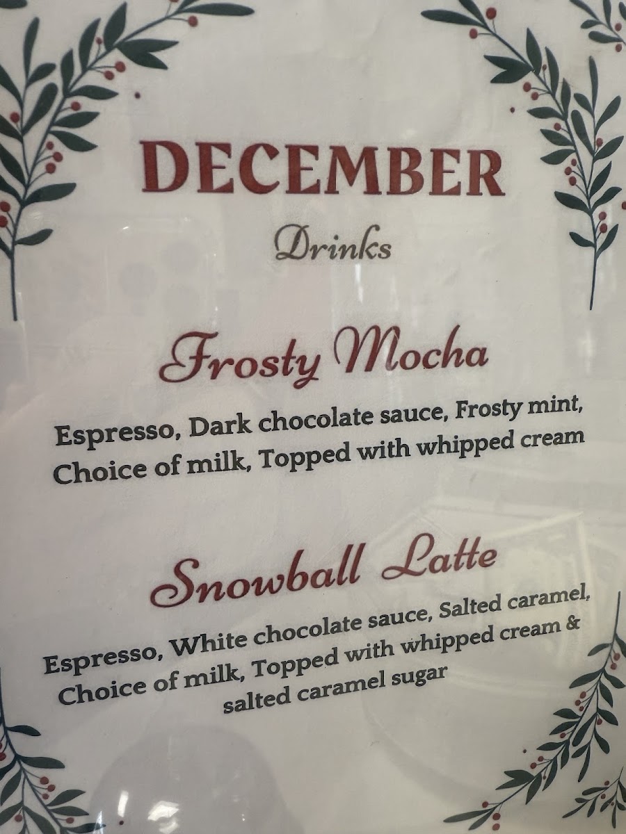 Cadeau Cafe menu board