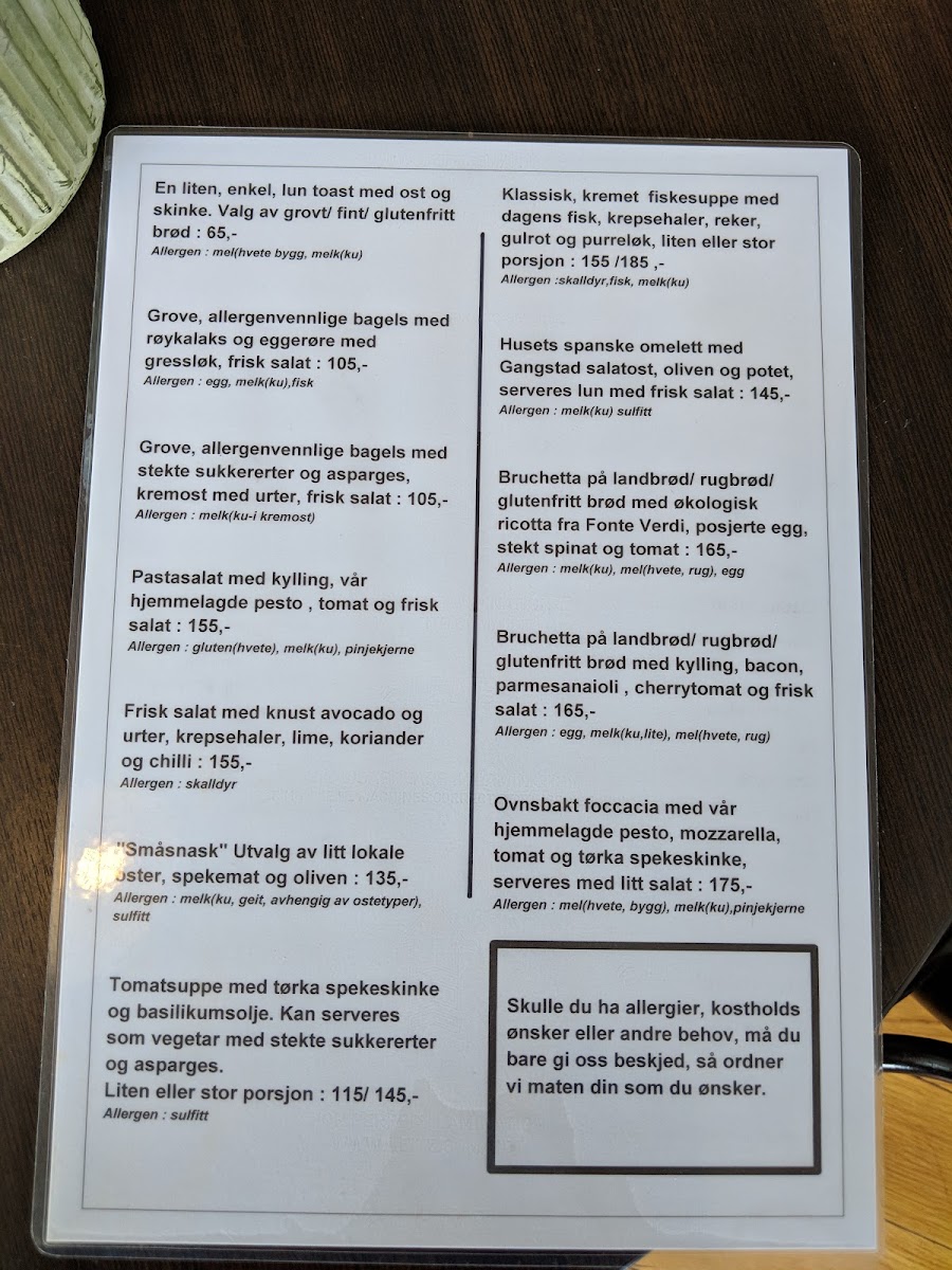 Den Gode Smak AS menu board