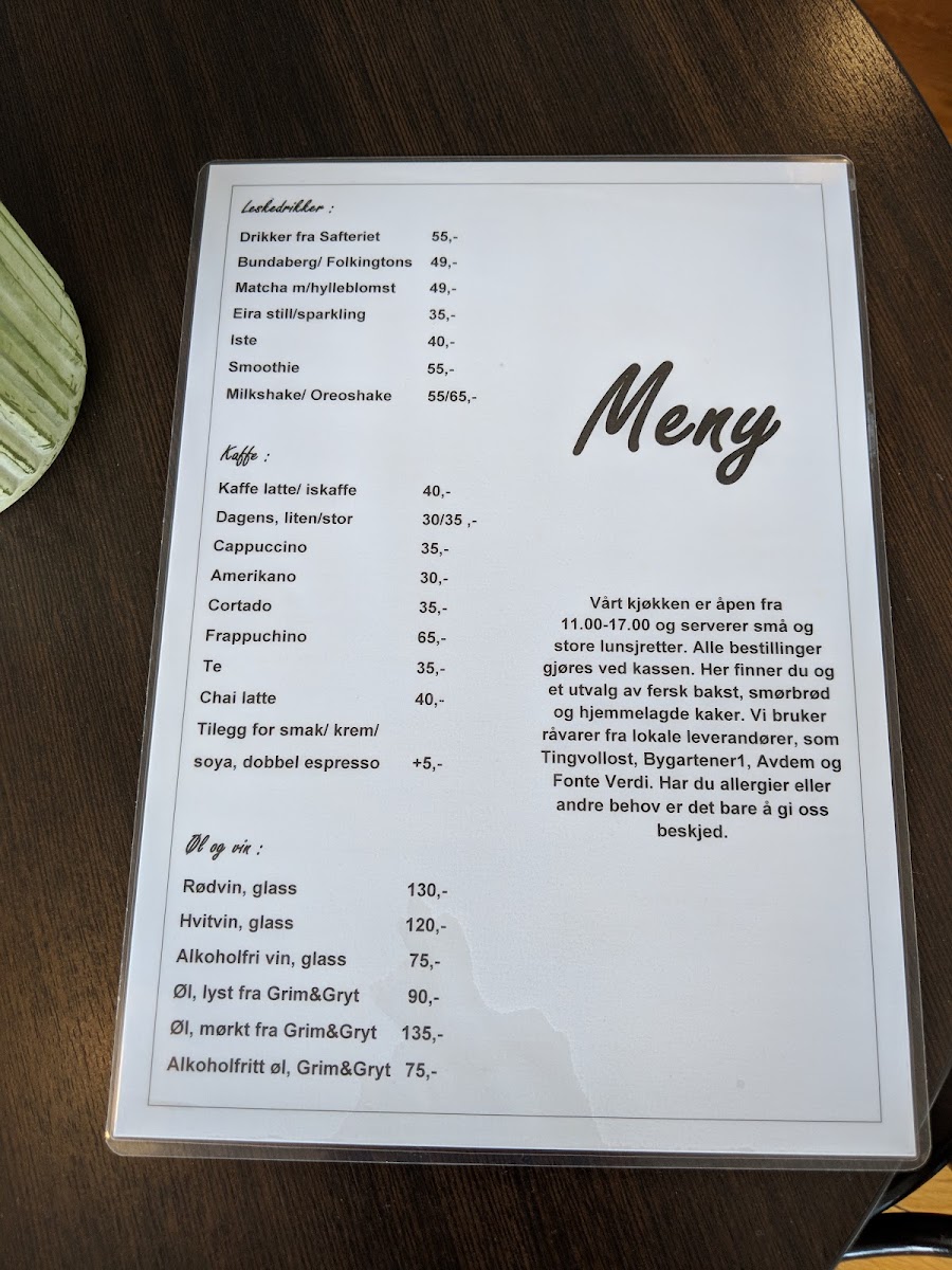 Den Gode Smak AS menu board