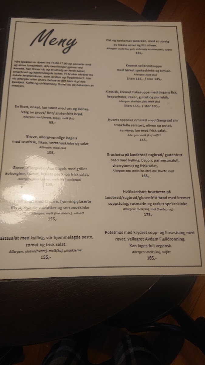 Den Gode Smak AS menu board