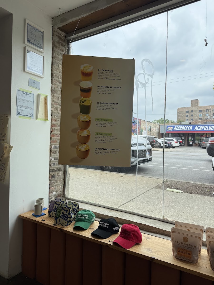 Bueno Days Coffee menu board