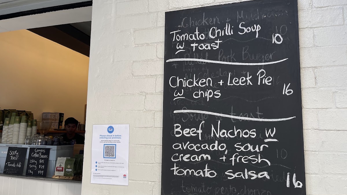 Città Cafe menu board