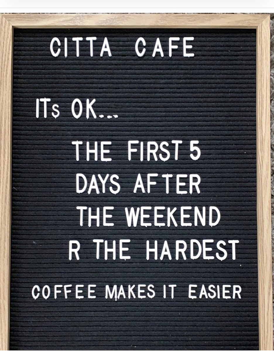 Città Cafe menu board
