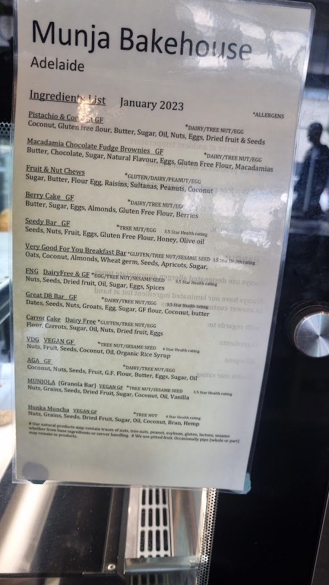 Nature's Providore menu board