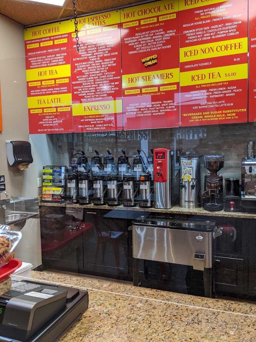 Bagels N Brew menu board