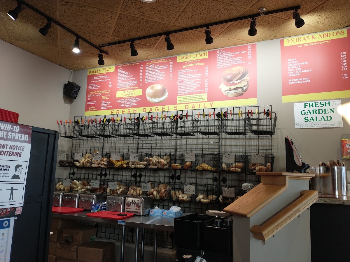 Bagels N Brew menu board