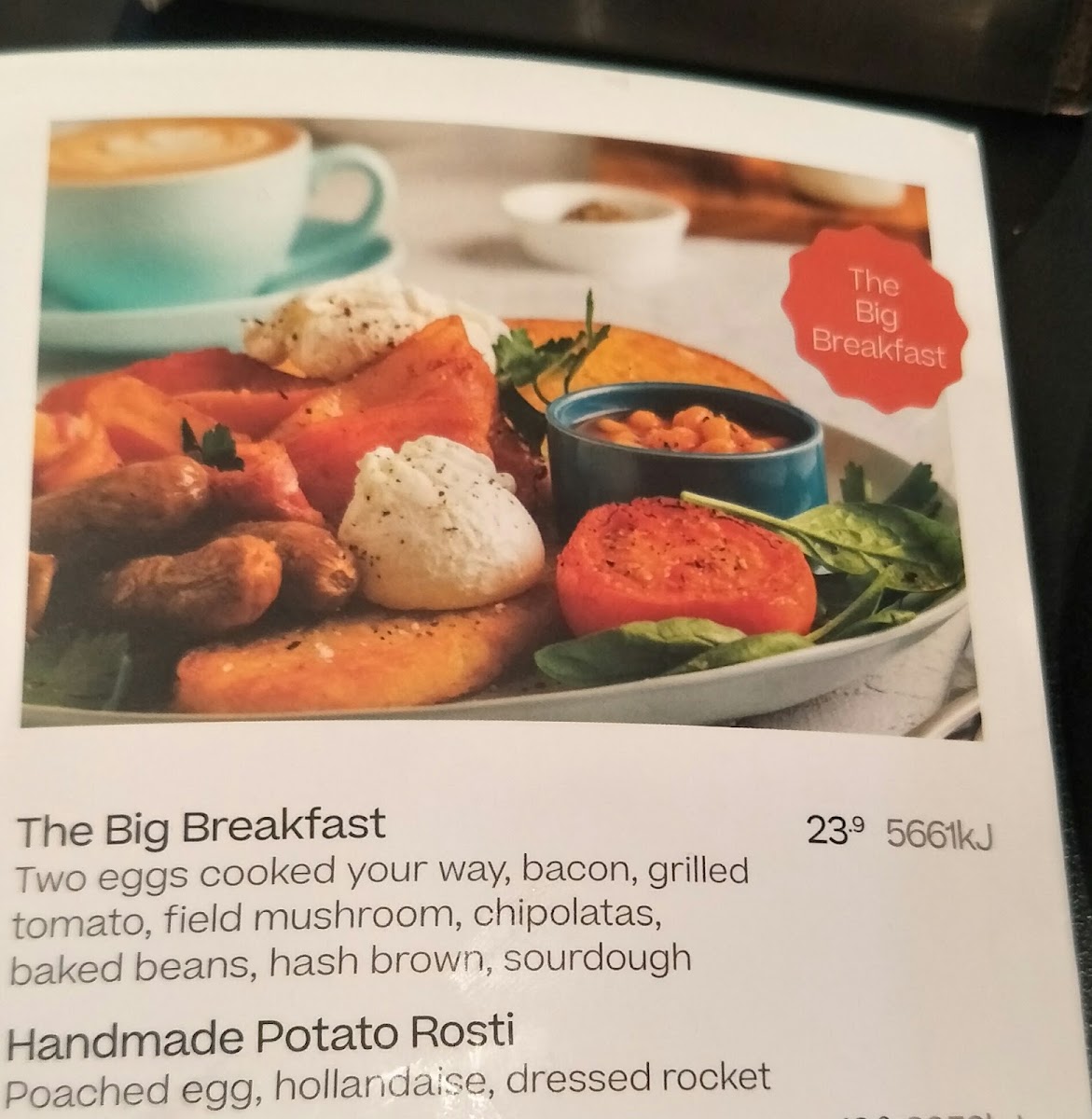 The Coffee Club - Goulburn Square menu board