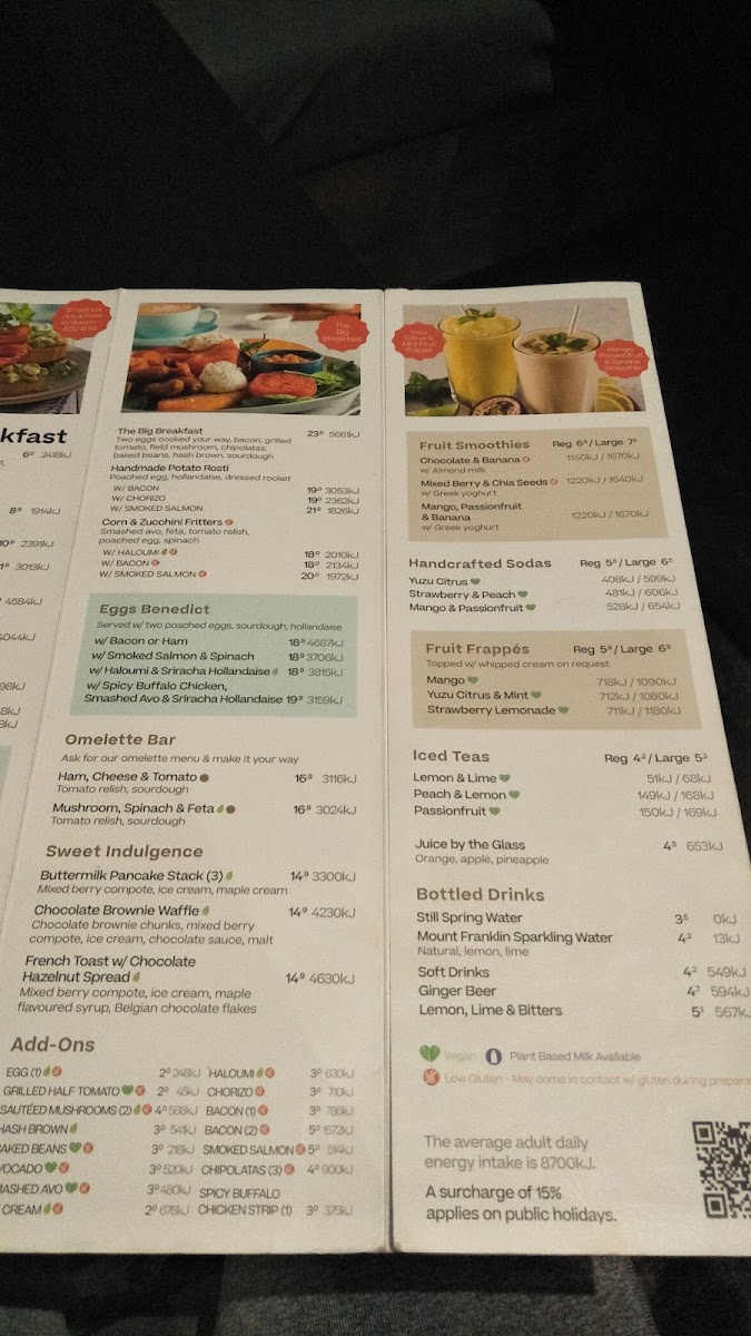 The Coffee Club - Goulburn Square menu board