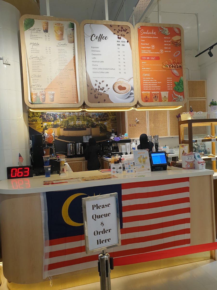 Penang Hill Station Bakery and Bubble Tea menu board