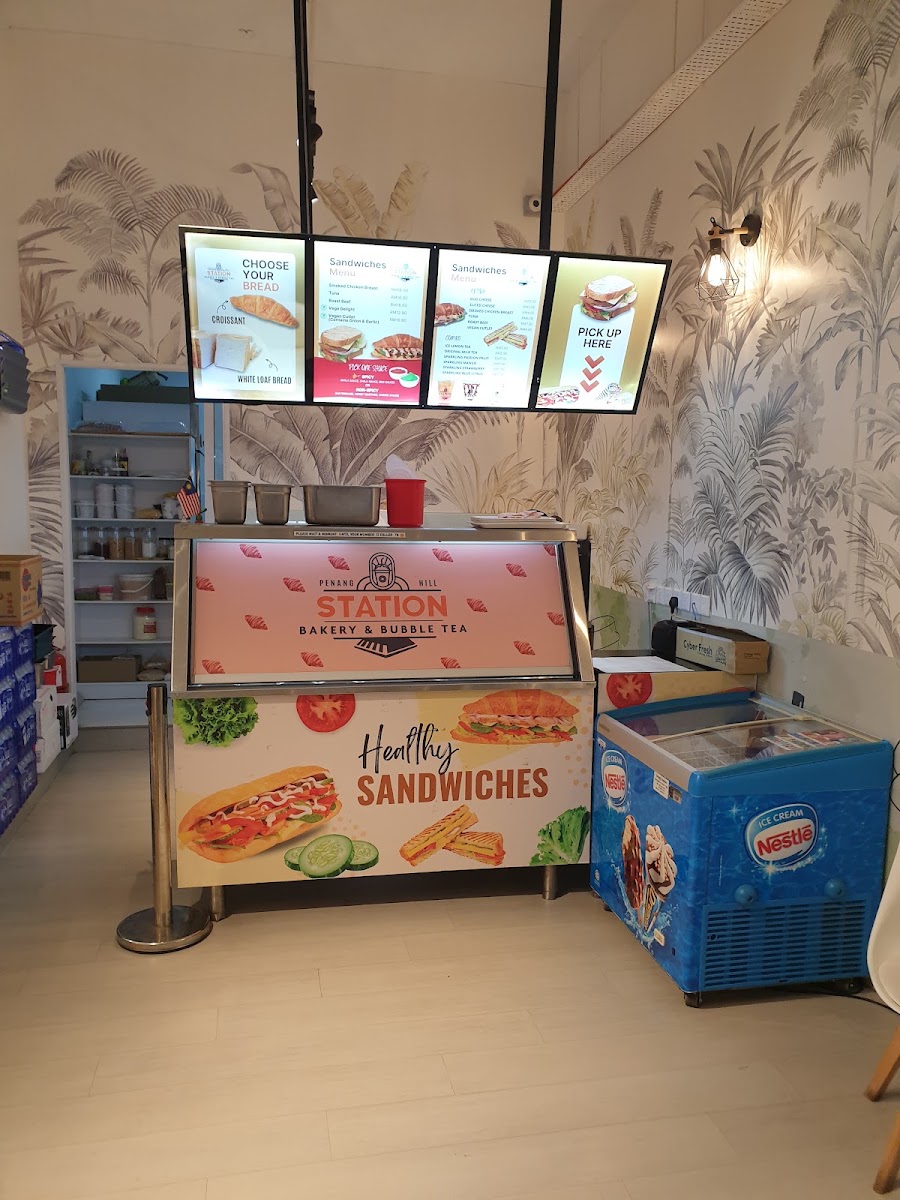 Penang Hill Station Bakery and Bubble Tea menu board