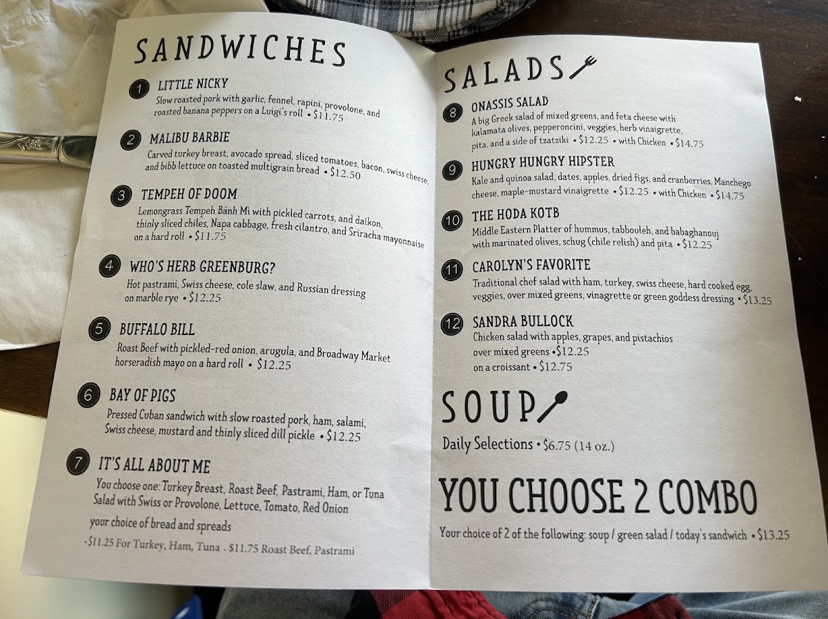 City Fare Cafe and Catering menu board