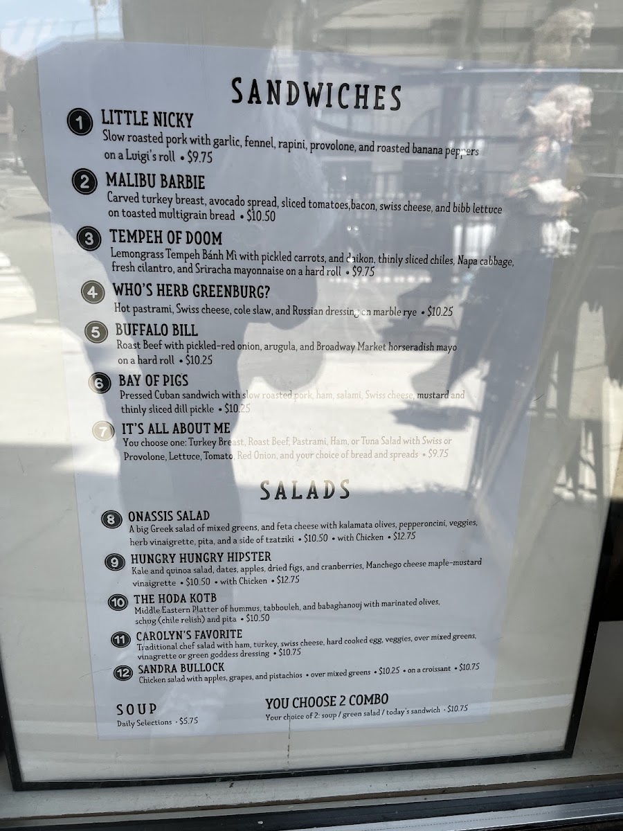 City Fare Cafe and Catering menu board