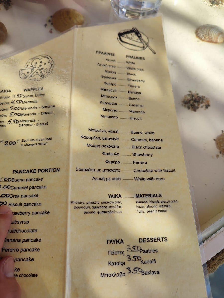 Creperie Sweet Time menu board