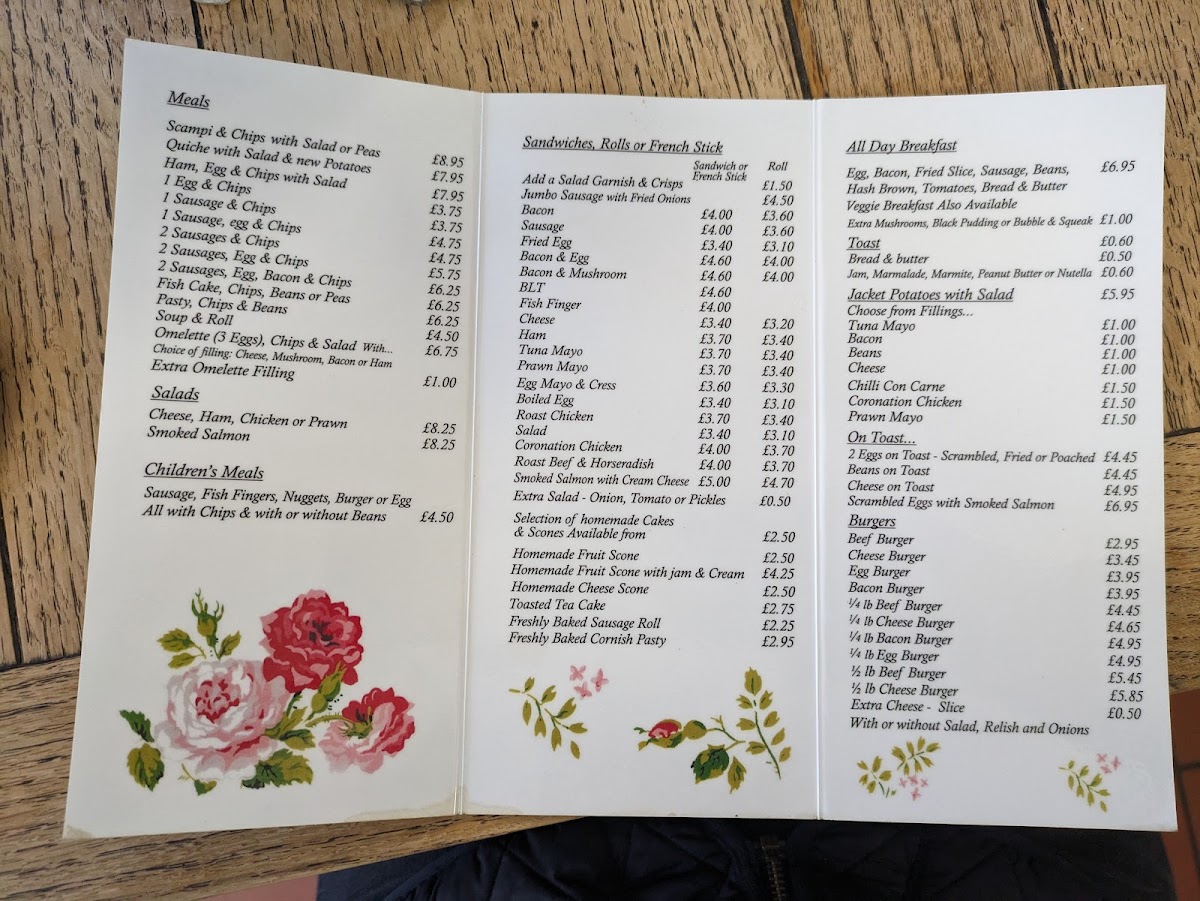 The Old Market Cafe menu board