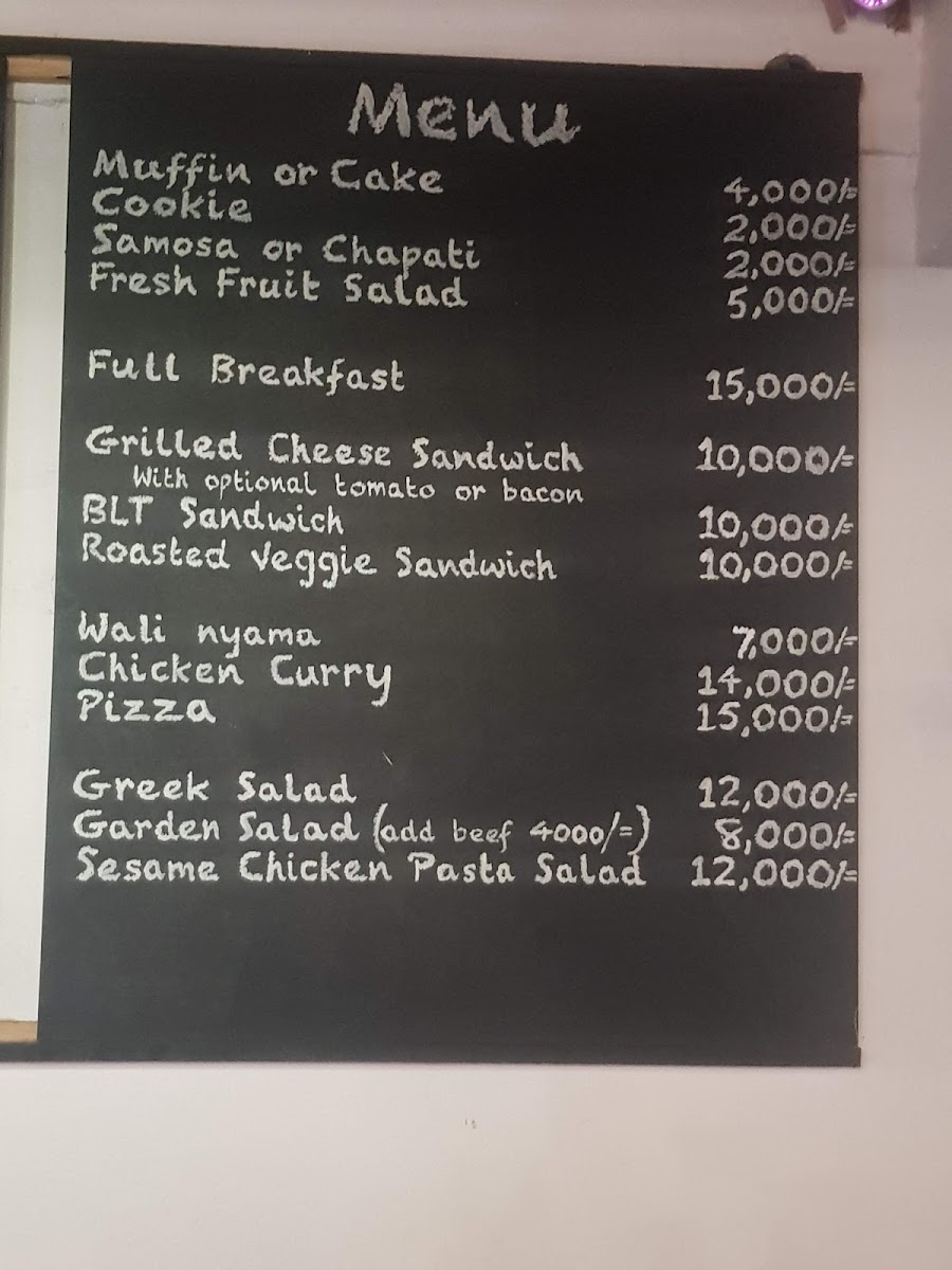 Lilac Café menu board