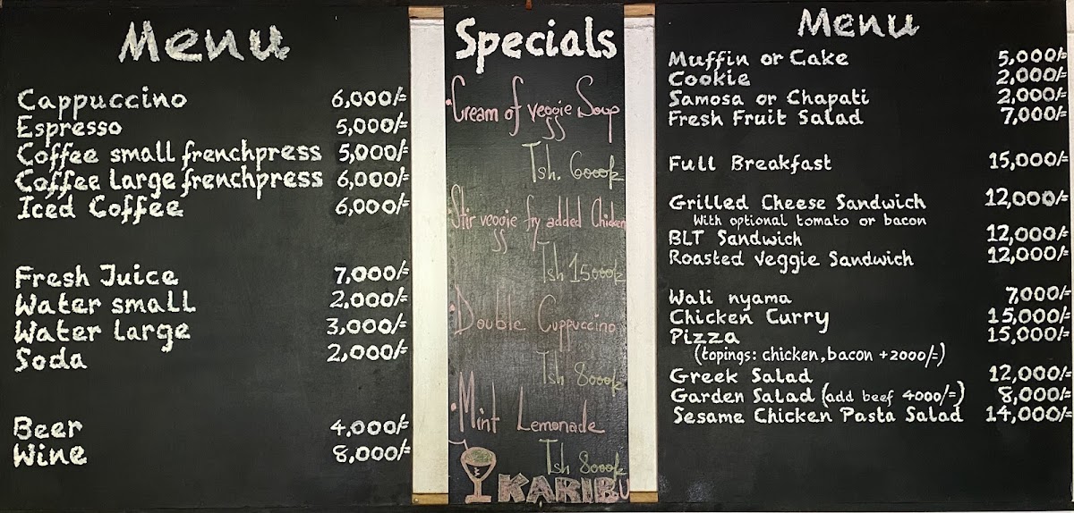 Lilac Café menu board