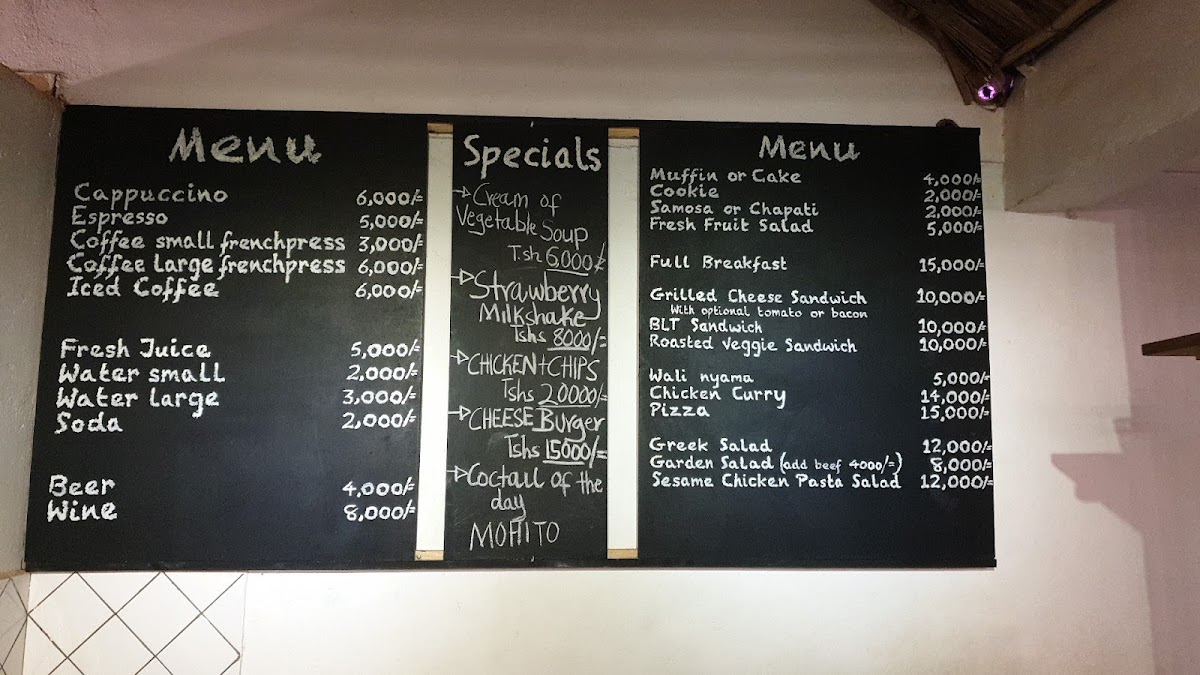 Lilac Café menu board