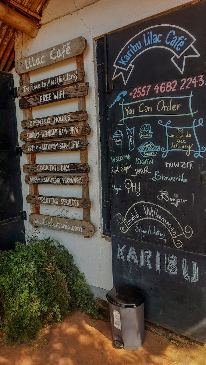 Lilac Café menu board