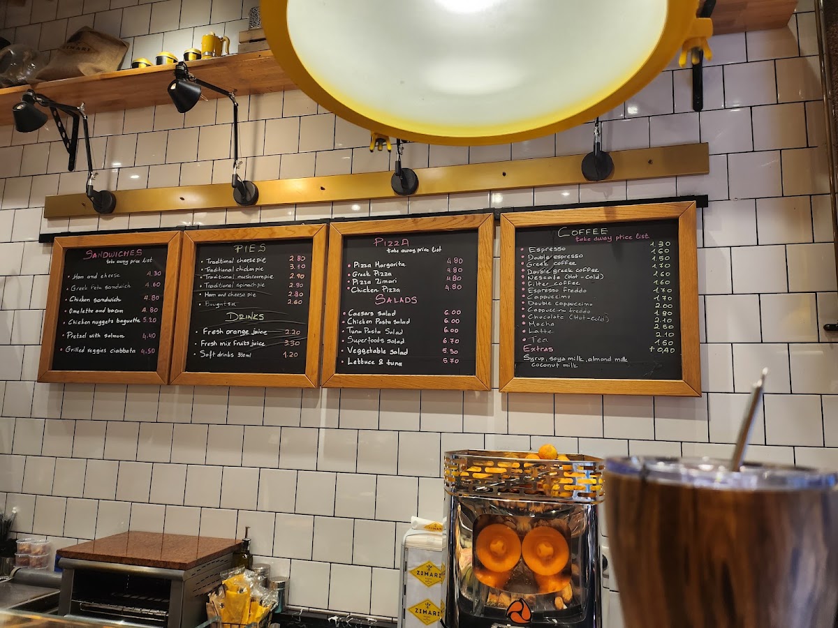 ZIMARI menu board