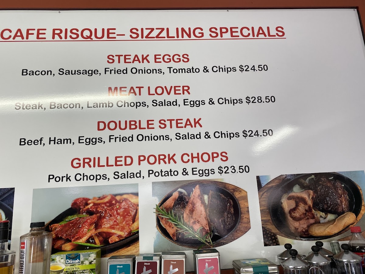 Cafe Risque menu board