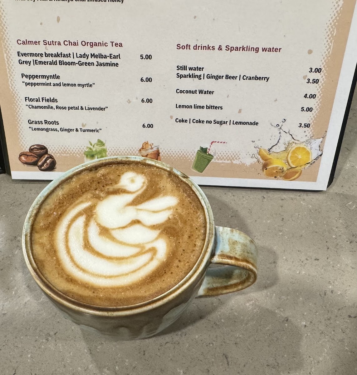 Zerda’s Cafe menu board