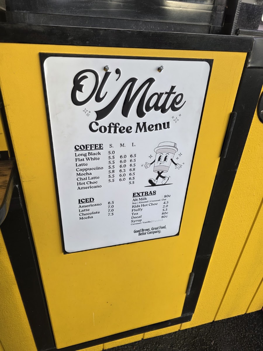 Ol'Mate Avondale menu board