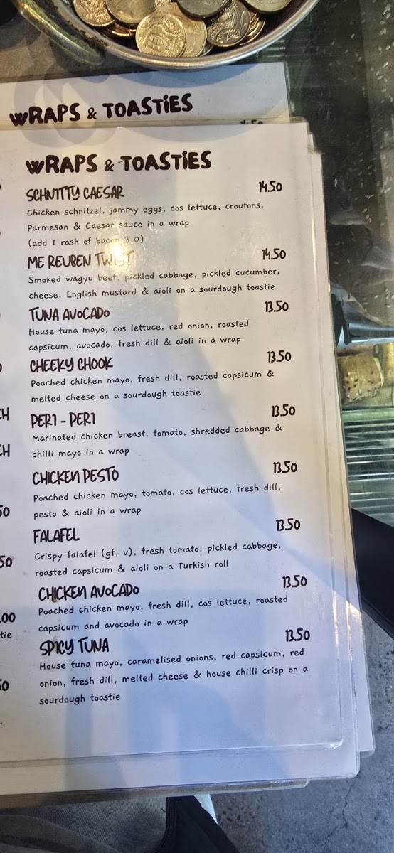 ME Coffee Merchants menu board