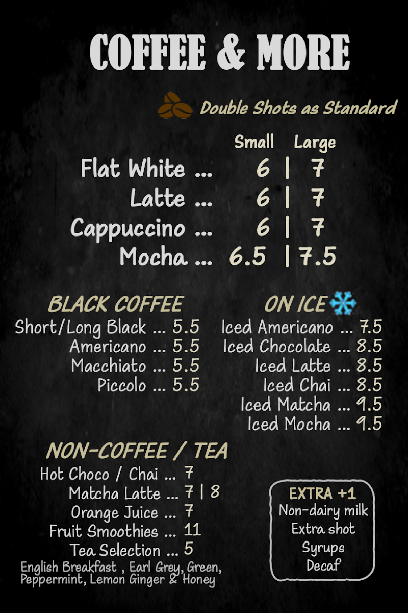 Carlaw Park Cafe menu board