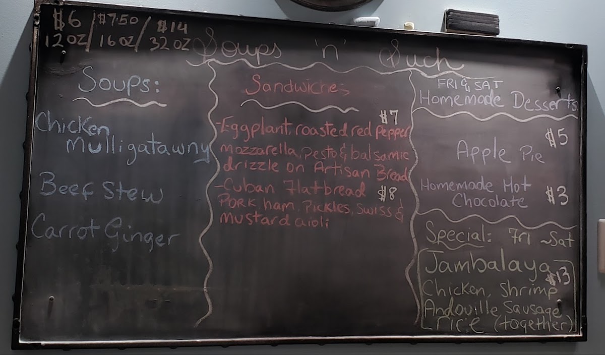 Soups 'n' Such menu board