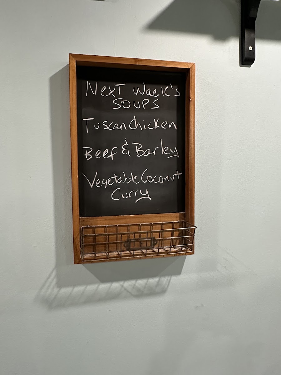 Soups 'n' Such menu board