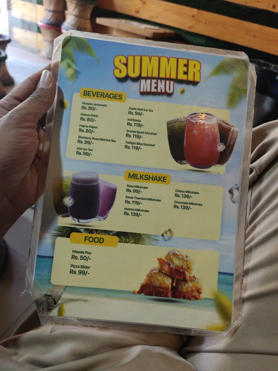 Chai Sutta Bar, Vastrapur menu board