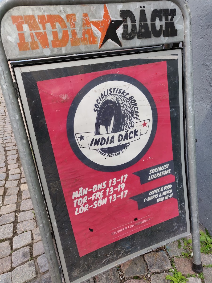 India Däck Book-café menu board